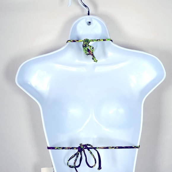 Rip Curl Purple Green Snake Skin Size Small Triangle Bikini Top - Picture 7 of 8